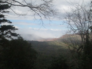 The smoking crater of Volcan Masaya,