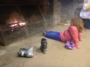 Thawing toes after a day of skiing