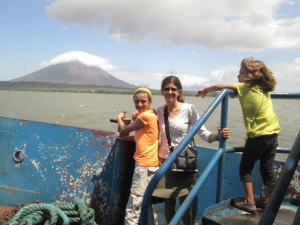 As the ferry rounds the island, the waves calm down and the view of Volcan Concepcion gets even better.