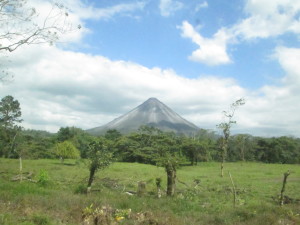 Our first view of Volcan Arenal.