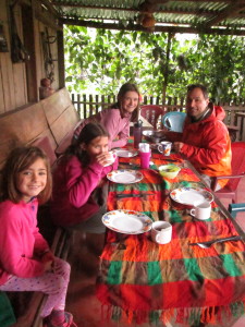 The breakfast, lunch and dinner table at Finca Ojos Lindos saw has seen the end of many a good pancake.