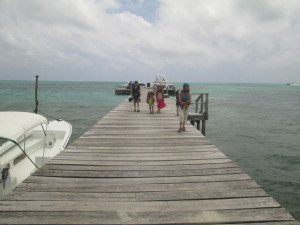 On the dock at Caye Caulker