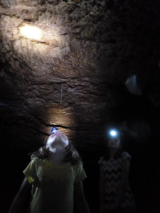 Drinking filtered water straight from the cave ceiling