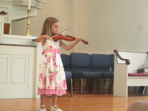 Violin recital went well -- thanks in part to the practicing on the road.