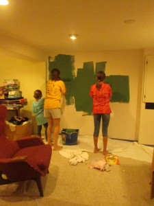Just today we painted the basement.  