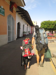 The travel guitar is affixed and ready to depart Granada with the rest of us.