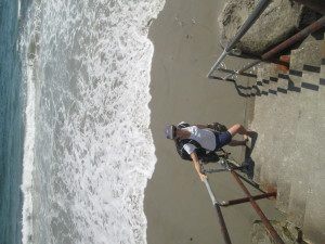 The rising tide did make it difficult to follow the beach in some places.