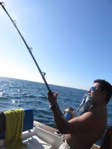 Fab, our guide tried to catch something for tomorrows's tour...but it got away. If he had landed something good, he was going to give us a little as sashimi.