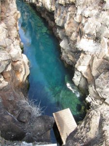 Zoe has the first pool in Las Grietas to herself.