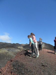 Peeking into the crater of El Chico Volcano