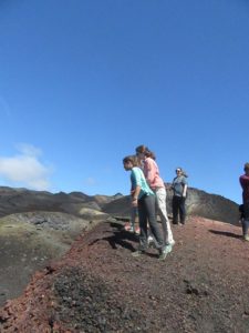 Peeking into the crater of El Chico Volcano